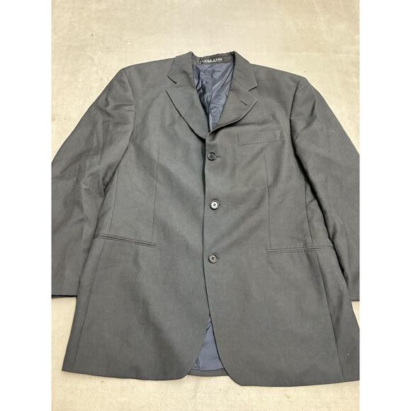 Hugo Boss Blazer Jacket Mens 42 Regular Black Wool Blend Classic Two Button USA - Picture 1 of 14